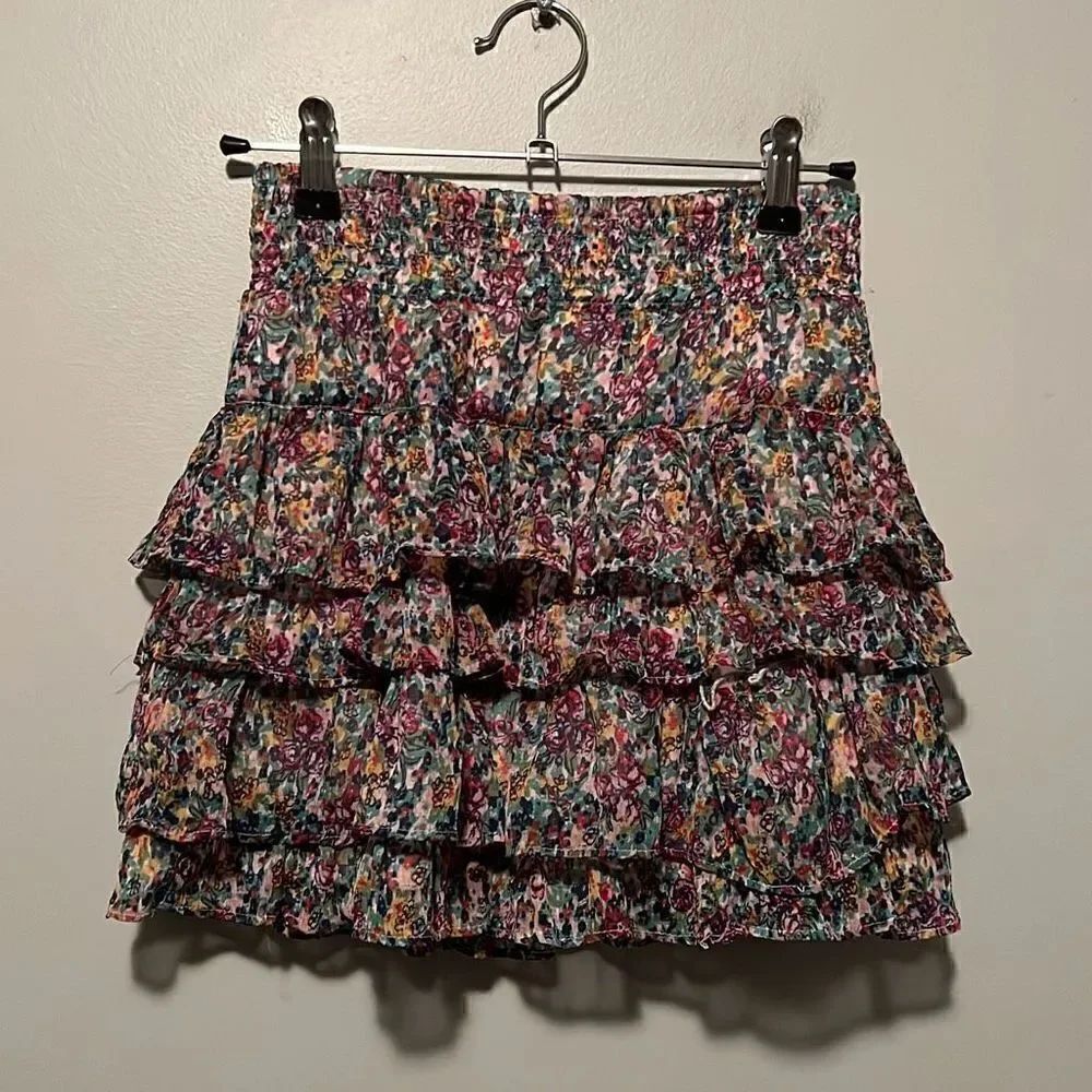 Arizona Jeans Co Girl's Multicolor Layered Floral Ruffle Skort Skirt